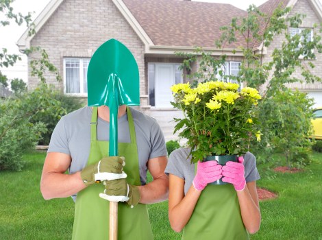 Team performing garden clearance